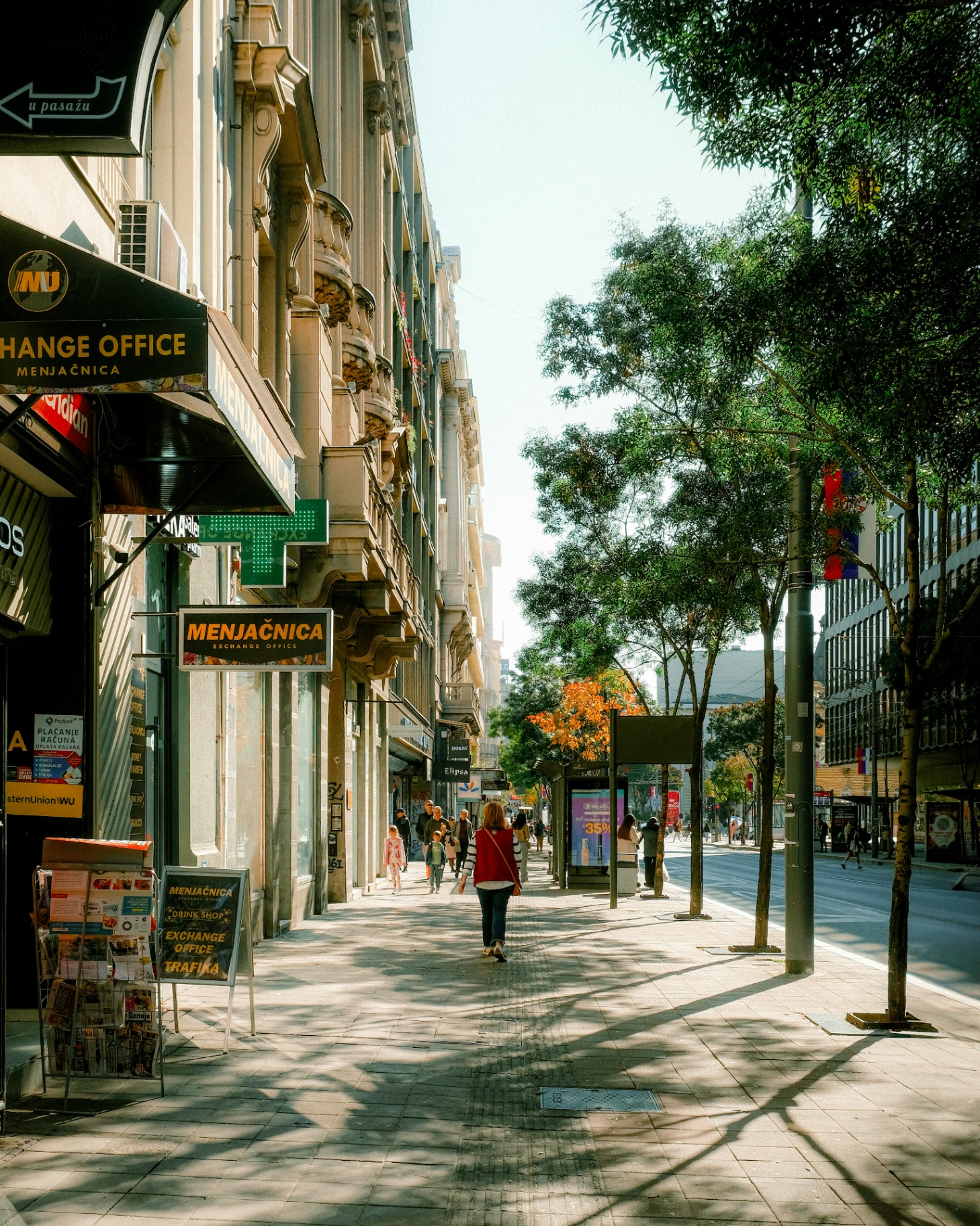 Belgrad şehir merkezinde bir sokak